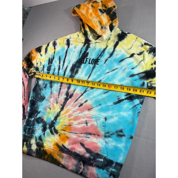 Orange Kiss Self Love Tie Dye Hoodie Sweatshirt Women’s Medium Pullover - Picture 6 of 8